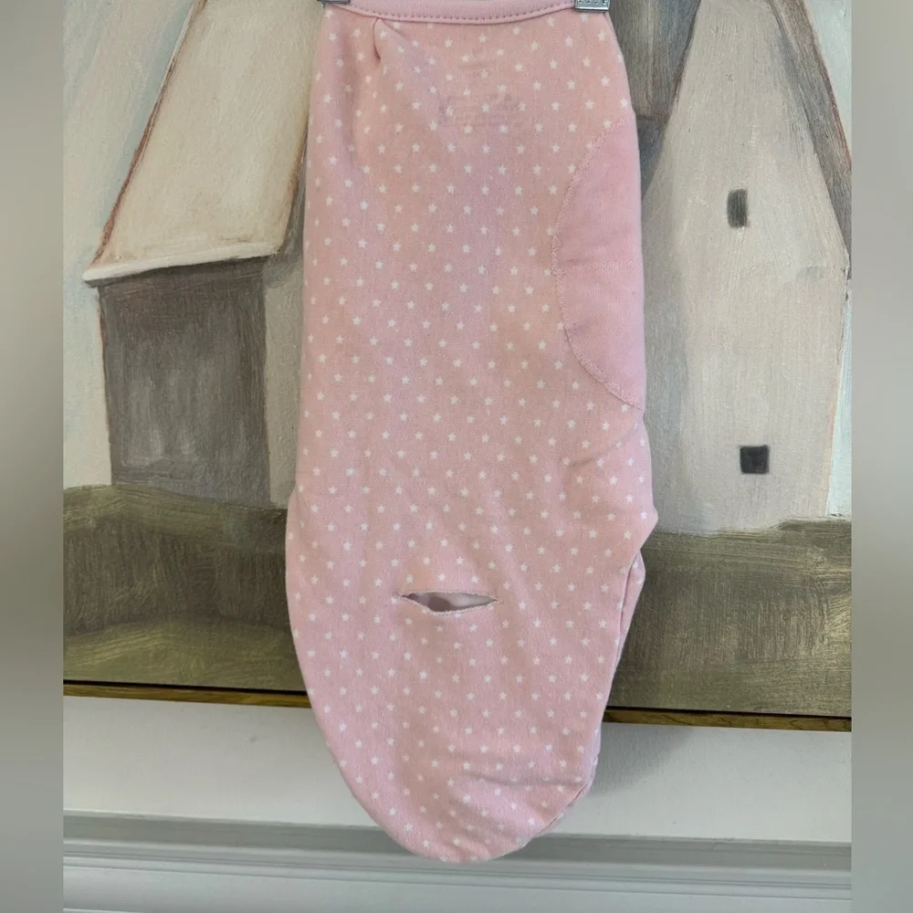 SWADDLE ME Original Baby Swaddle Pink Star Pattern Velcro Size Small 0-3 Month